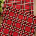 Bieżnik na stół czerwony 40x180 cm gobelinowy LOOK świąteczny w kratę