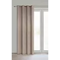 Zasłona brązowa z matowej tkaniny z widocznym naturalnym splotem 140x250 cm przelotka - ADELINA Eurofirany