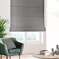 Roleta rzymska stalowo srebrna z miękkiej tkaniny welwetowej z drobnym błyszczącym nadrukiem