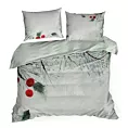 Pościel świąteczna 220x200 cm z mikrowłókna kolor jasnoszary, ciemnoturkusowy ROBIN Eurofirany