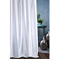 Zasłona szyta na taśmie fala AMAYA biała z jednokolorowej gładkiej tkaniny