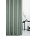 Zasłona szyta na flexach miętowa z miękkiej tkaniny o naturalnym splocie w stylu ekologicznym