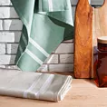 Ściereczka kuchenna 50x70 cm bawełniana kolor beżowy zdobiona pasami 200 g/m2 OLIVIA Eurofirany