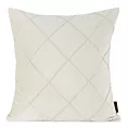 Poszewka na poduszkę 45x45 cm welwetowa z ozdobnym geometrycznym przeszywanym wzorem kremowa NALA EUROFIRANY PREMIUM