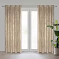 Zasłona beżowo, szampańska zdobiona błyszczącym przecieranym wzorem z welwetu 140x250 cm przelotka RENIA Eurofirany
