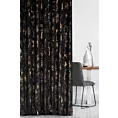 Zasłona szyta na taśmie 5 cm czarno złocista z tkaniny welwetowej zdobionej połyskującym drukiem