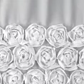 Zasłona biała zdobiona pasem aplikacji 3D róż 140x270 cm taśma ROSES Eva Minge Eurofirany