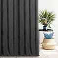 Zasłona szyta na taśmie fala grafitowa z miękkiej matowej tkaniny szenilowej o naturalnym splocie