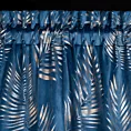 Zasłona granatowo, szampańska w złote liście palmy z welwetu 140x300 cm taśma GLORIA Eurofirany