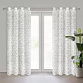 Zasłona biała zdobiona pasem aplikacji róż 3D 140x250 cm przelotka ROSES Eva Minge Eurofirany