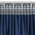 Zasłona granatowa zdobiona falbanami i lśniącymi akcentami z welwetu 140x250 cm taśma CARLI Eurofirany