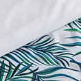 Pościel 160x200 cm z mikrowłókna kolor turkusowy, biały z nadrukiem egzotycznych liści PALMS Design 91 Eurofirany