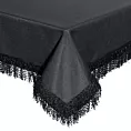 Obrus czarny 140x260 cm JASPER zdobiony puszystymi frędzlami EUROFIRANY PREMIUM
