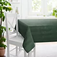 Obrus szyty zielony z tkaniny szenilowej z efektem melanżu