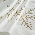 Bieżnik świąteczny 40x140 cm biało, szampański welwetowy zdobiony błyszczącym nadrukiem Eurofirany