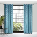 Zasłona niebieska z wytłaczanym wzorem, welwetowa 140x250 cm przelotka ARETA Eurofirany