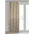 Zasłona beżowo, szampańska zdobiona błyszczącym nadrukiem z welwetu 140x250 cm przelotka TORI Eurofirany