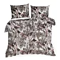 Pościel 160x200 cm bawełniana kolor fioletowy, biały z wzorem egzotycznych liści DAVOS Eurofirany