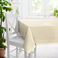 Obrus szyty kremowy z błyszczącej tkaniny zaciemniającej