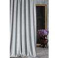 Zasłona szyta na taśmie fala ITALIA srebrna z tkaniny welwetowej o delikatnym połysku