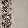 Zasłona beżowa z welwetu zdobiona aplikacją 3D róż 140x270 cm taśma - ROSES Eva Minge Eurofirany