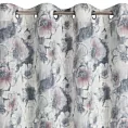 Zasłona naturalno, szara w stylu eko w piękny wzór kwiatów 140x260 cm przelotka FRIDA Eurofirany