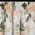 Zasłona biało, różowa w piękne róże, zaciemniająca 135x270 taśma ROSE Eurofirany