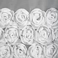 Firana z siateczki biała zdobiona pasem aplikacji róż 3D 350x160 cm taśma ROSES Eva Minge Eurofirany