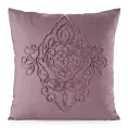 Poszewka na poduszkę 45x45 cm zdobiona ornamentową aplikacją fioletowa MIRA Eurofirany