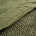 Koc  130x160 cm ciemnozielony z widocznym plecionym splotem KAYLA Eurofirany