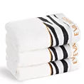 Ręcznik do rąk 30x50 cm bawełniany kolor kremowy,czarny z designerską bordiurą 500 g/m2 EVA 22 Eva Minge Eurofirany
