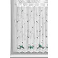 Zazdrostka świąteczna biało, zielona z etaminy z świątecznym motywem 150x90 cm szelki - XMAS 4 Eurofirany