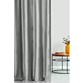 Zasłona szyta na taśmie fala srebrna z tkaniny welwetowej w pionowe prążki, wykończona obciążnikiem