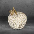 Figurka dekoracyjna w kształcie jabłka zdobiona plecionym wzorem Eurofirany