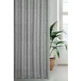 Zasłona szyta na taśmie 8 cm popielata z matowej luźnotkanej tkaniny z efektem melanżu, wykończona obciążnikiem