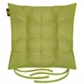 Poduszka na krzesło dwustronna 40 x 40 x 6 cm welurowa jasnozielona dziewięcioma pikowaniami ADORE Eurofirany