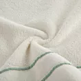 Ręcznik kąpielowy 70x140 cm bawełniany kolor kremowy z welwetową bordiurą i kontrastującymi paseczkami 500 g/m2 SIBEL Eurofirany