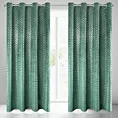 Zasłona zielono, srebrna z tkaniny welwetowej 140x250 cm przelotka MOLY Design 91