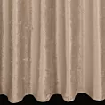 Zasłona szyta na taśmie 5 cm ciemnobeżowa z miękkiej tkaniny welwetowej z efektem kreszowania, wykończona obciążnikiem