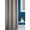 Zasłona szyta na flexach GEONOA szara z miękkiej tkaniny o naturalnym charakterze z widocznym ozdobnym splotem