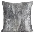 Poszewka na poduszkę 45x45 cm welwetowa zdobiona metalicznym wzorem srebrna ESTER Eurofirany