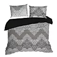 Pościel 160X200 cm bawełniana kolor jasnoszary, grafitowy z eleganckim wzorem DIVA 18 Eurofirany