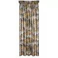 Zasłona musztardowo, srebrna zdobiona metalicznym nadrukiem z welwetu 140x270 cm taśma TINA Eurofirany