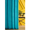 Zasłona szyta na tunelu ENYA turkusowa z miękkiej półmatowej tkaniny welwetowej
