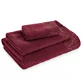 Ręcznik kąpielowy 70x140 cm bawełniany kolor bordowy z ozdobną błyszczącą bordiurą 500 g/m2 MARGO Eurofirany