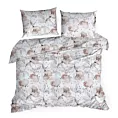 Pościel 220x200 cm bawełniana kolor biały, pudrowy z wzorem dużych kwiatów NICKY Eurofirany