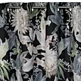 Zasłona czarno, srebrna z motywem botanicznym z welwetu 140x270 cm przelotka SALLY Eurofirany