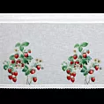 Zazdrostka biało, zielona z etaminy zdobiona nadrukiem truskawek 60x150cm tunel KSENIA Eurofirany