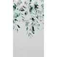 Dekoracja okienna biało, zielona zdobiona subtelnymi listeczkami 350x250 cm taśma BETSY Eurofirany