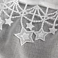Firana świąteczna biała z etaminy zdobiona aplikacją z motywem gwiazdek 140x250 cm przelotki - XMAS Eurofirany